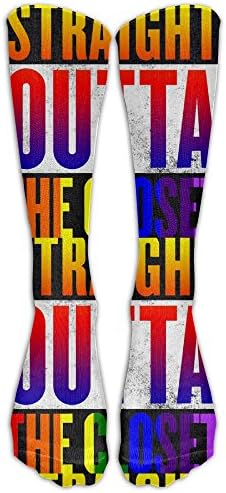 Straight Outta The Closet Gay Prid Printed For Women Athletic Warm Crew Socks Compression Socks