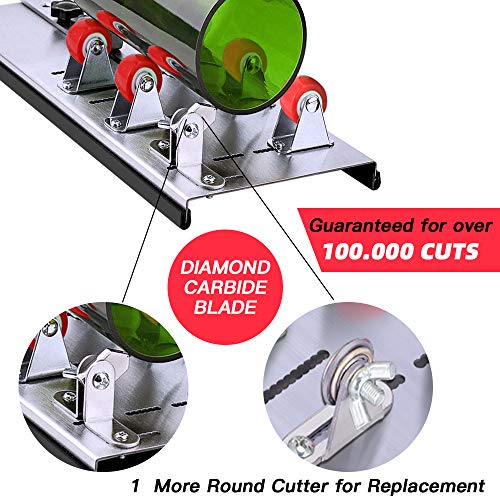 Glass Bottle Cutter, AmazeFan Glass Cutting Tools for Cutting Wine, Beer, Whiskey, Champagne, DIY Wine Bottle Cutter Machine for Cutting Round, Oval Bottles - Accessories Tool Kit - Thumbnail 2
