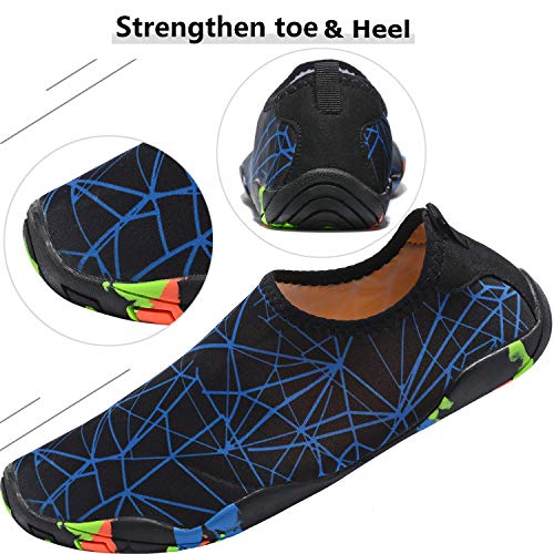 Benkii Mens Womens Water Shoes Quick Dry Barefoot for Yoga Swim Diving Surf Aqua Sports Pool Beach Â£Â¨Blue net 42