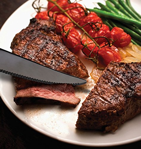 Steak Knife Set, Onlycooker Heavy Duty Knives Stainless Steel 6 Piece 9-inch Table Flatware Silverware Dishwasher Safe Use for Home Kitchen or Restaurant (Black) - Thumbnail 7