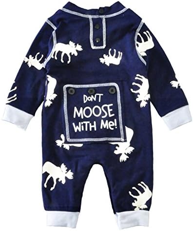 iceko Unisex Baby Boy Girl Romper Deer Printed Long Sleeve Jumpsuit Playsuit Outfits (70 NB)