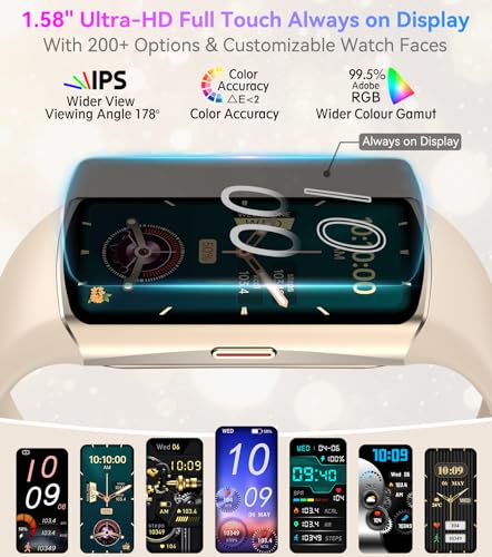 Smart Watch Fitness Tracker with 24/7 Heart Rate, Blood Oxygen Blood Pressure Monitor Sleep Tracker 120 Sports Modes Activity Trackers Step Calorie Counter IP68 Waterproof for Andriod iPhone Women Men