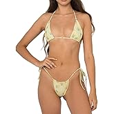 MOXILYN Sexy Floral Print Bikini Sets High Cut String Cute Swimwear 2 Piece Underwire Bathing Suit