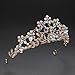 SWEETV Rose Gold Pearl Wedding Tiara for Bride, Crystal Tiaras and Crowns for Women, Princess Tiara Costume Crown for Birthday Party Prom