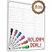 Magnetic Dry Erase Calendar for Refrigerator with Anti-Staining Surface. Weekly Whiteboard Organizer Stays Put On Your Fridge - Best for Smart Planners