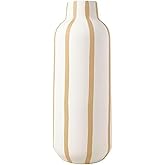 Elements Sand Stripe Textured Stoneware Ceramic Vase, 5x5x12.99 Inch