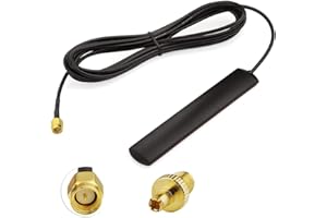 4G LTE GSM Antenna Omni-Directional 700-2600MHz Adhesive Mount with SMA Male Connector for Car Vehicle Hotspot Router Gateway