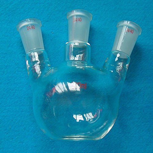Deschem 500ml,3-Neck,24/40,Flat Bottom Glass Flask,Three Necks,Laboratory Boiling Bottle