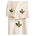Christmas Holly Leaves Towels- Set of 3