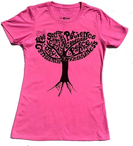 1body 1spirit Women's Fruit Of The Spirit Christian T-Shirt (Medium, Hot Pink)