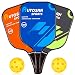 Autosan Pickleball Paddle Graphite Pickleball Racket Set Includes Carry Bag & eBook | Pickleball Racquet Lightweight and WideBody | USAPA Approved | Carbon Fiber Pickleball Paddle | PP Honeycomb Core