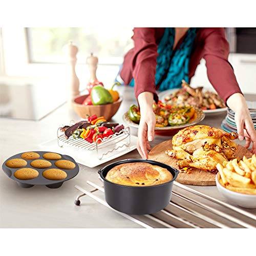 XL Air Fryer Accessories XL for Gowise Philips Cozyna, Set of 6, Fit for All 4.5QT, 5.3QT-5.8QT Airfryer