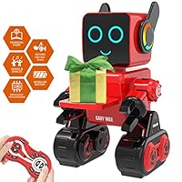 Aukfa Robot Toy for Kids, Smart RC Robot Kit with Touch & Sound Control Robotics, Intelligent Programmable Walking,Dancing,Singing,Talking,Transfering Items,Good Gift for Boys Girls (Red)