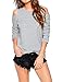 Faddare Women's Fall Comfy Sexy Banded Hem Cold Shoulder Tunic Tops Shirt