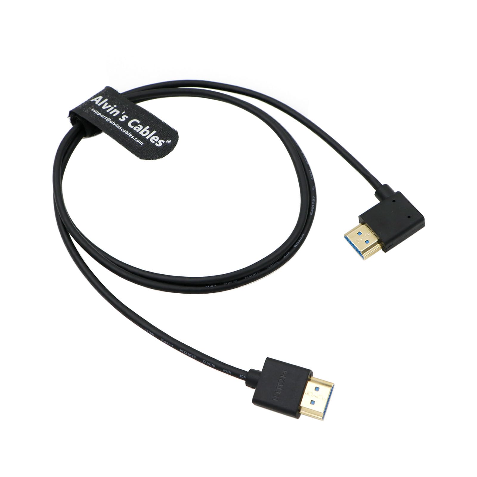 Alvin's Cables Ultra HD 8K HDMI 2.1 Cable Straight HDMI to Right Angle HDMI High Speed for Atomos Ninja V Monitor, Z CAM E2, Sony FS5| FS7| A7S3 Cameras 39.4inches|1M — image 1