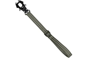 ICEFANG Short Dog Leash 18 Inch Reflective Nylon Traffic Leash with Padded Handle,Heavy Duty Auto Lock Swivel Clip for Medium Large Dogs No Pull Training Walking (Green, 18 Inch)