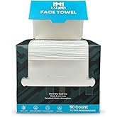 BNHMMA, Clean Face Towels - Extra Soft 100% Dry Cotton Face Wipes, Disposable Face Towels, Dry Face Towelettes for Makeup Removal, Biodegradable Wipes, Single - Use Towels, 50 CT