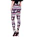 Ensasa Womens Autumn Winter Snowflake Graphic Printed Stretchy Leggings Pants, Black Red Flake Small