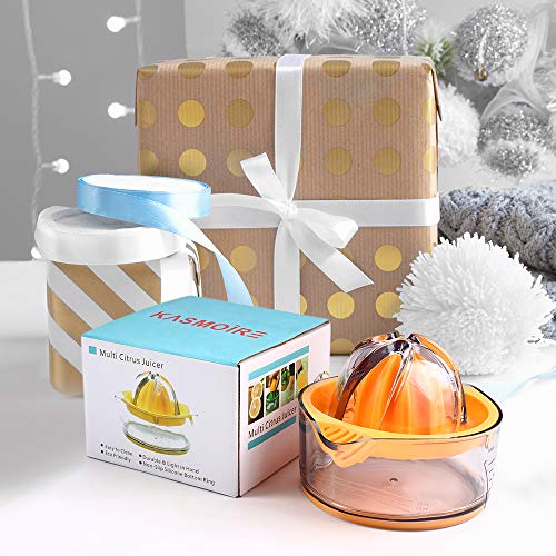Citrus Juicer,Lemon Squeezer,Citrus Orange Squeezer Manual Hand Juicer Lime Press Anti-Slip Lid Rotation Reamer with Strainer and Container by Kasmoire - Thumbnail 6