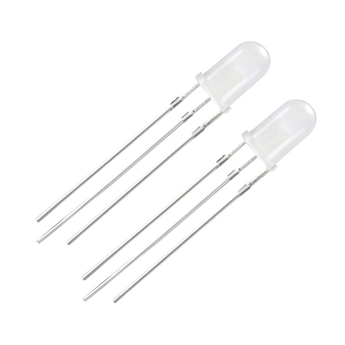 sourcing map 7PCS 5mm 3-Pin Dual Bi-Color Diffused Common Cathode LED Diode Light