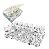 Yalis 24pcs/12pairs Clear Acrylic Refrigerator Magnets, Creative Office Office Supplies Magnetic Map Push Pins