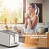 Toaster 2 Slice Wide Slots 815 W, Polished Stainless Steel Housing, 6 Browning Settings, High Lift Feature, Defrost Cancel and Reheat Functions, Slide Out Crumb Tray