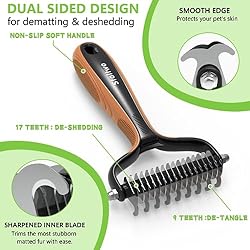 STALTWO Deshedding Dog Brush for Shedding - 2-in-1