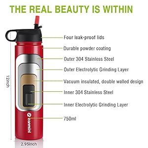 zanmini Stainless Steel Sport Bottle