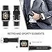 Runostrich Compatible Apple Watch Band Leather 44mm 42mm, Sport Leather Watch Strap/Band Compatible Apple Watch Series 4 3 2 1 Sport Nike+ Edition (Black, 42mm/44mm)