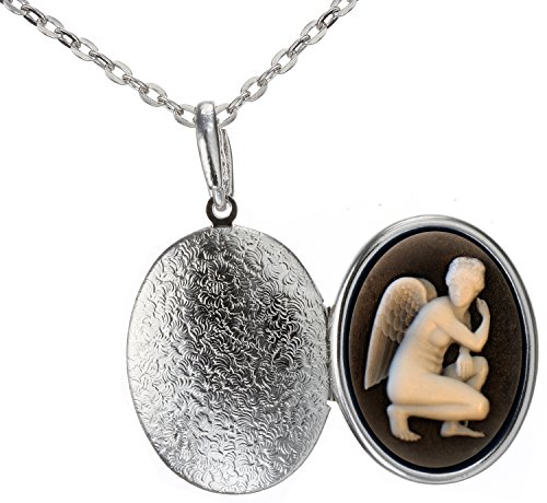 Photo locket best friend necklace natural agate cameo p…