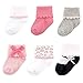 Luvable Friends Unisex Baby Newborn and Baby Socks Set, Pink Gray 6-Pack, 0-6 Months