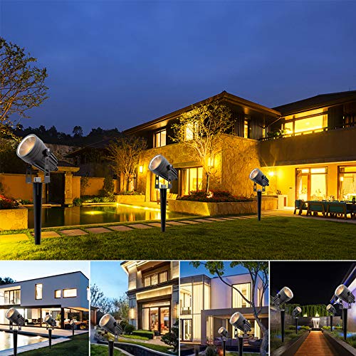 Gartenbeleuchtung LED 4x3W COB Aogled im Freien IP65 Wasserdichter Landschaftslampenscheinwerfer Niederspannung Warmweiß 3000K Dekorative Beleuchtung für Gartenhofweg (4er Pack)
