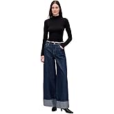 GAP Womens Mid Rise Baggy Cuffed Denim Jean