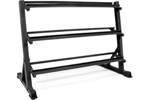 WF Athletic Supply Heavy-Duty Dumbbell Rack Stand, Weight Rack for Home Gym, Weight Holder, Available Sizes for Storage 5-50LB or 5-75LB Dumbbell Pairs, Black/Red/Green/Blue, RACK ONLY