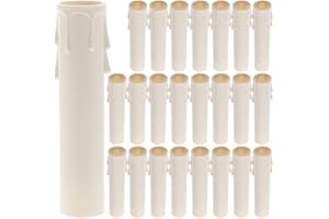 DOITOOL 24Pcs Chandelier Candle Sleeves 4 Inch Plastic Drip Covers for E12 Base Candelabra Bulbs Replacement Candle Covers for Home D Cor Modern and Medieval Style Sleeves