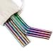 YIHONG Set of 8 Stainless Steel Metal Straws Ultra Long 10.5 Inch Colorful Reusable Drinking Straws For Tumblers Rumblers Cold Beverage (4 Straight|4 Bent|2 Brushes|1 Pouch)