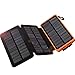 Solar Charger 24000mAh,WBPINE Solar Power Bank Waterproof Dual USB Output with 3 Solar Panels External Battery Bank Flashlights for iPhone,Samsung,iPad,Smartphone,Bluetooth Speak and More (Orange)