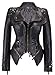 chouyatou Women's Fashion Studded Perfectly Shaping Faux Leather Biker Jacket