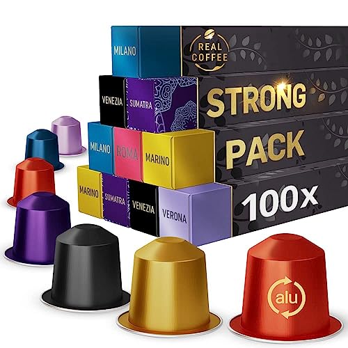 Strong Espresso Variety Pack for Nespresso 100 Bold Aluminum Capsules