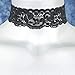 Twilight's Fancy Floral Elastic Stretch Lace Choker Necklace (Black, Large)