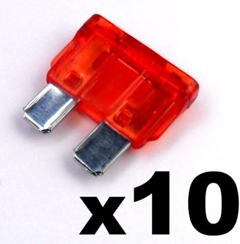 10x Red 10A 10 Amp Standard ATO Blade fuse for 12V / 24V car, van, & truck - FREE FIRST CLASS UK POSTAGE!