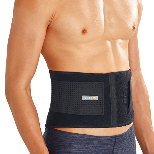 Bracoo Lightweight Back Brace, Adjustable Lumbar Support for Back Pain, Stress Relief & Posture Correction, Fulcrum, Black, Small/Medium