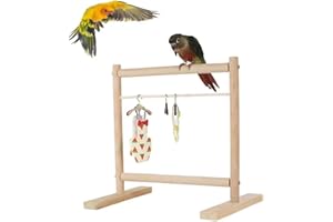 XLpeixin Bird Perch Natural Wood Stand for Bird Parakeet Playground OutsideCage Training and Exercise Toy- Suitable for Parakeets, Conures, Lovebirds, and Cockatiels