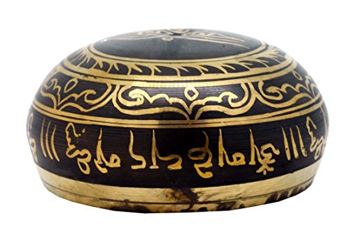Mudra Crafts Tibetan Sound Healing Meditation Yoga Singing Bowl, Wood Prayer Beads with a Mandala Charm (3.75 Inches, Black) - Thumbnail 5