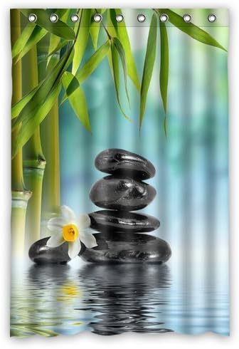 Innovation Print Design Zen reflection water spa stones flower bamboo nature Shower Curtain Decoration Mildew Waterproof Polyester Fabric Bathroom Shower Curtain 48" x 72" Inch