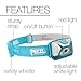 PETZL - TIKKA Headlamp, 200 Lumens, Standard Lighting, Blue