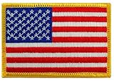 American Flag Embroidered Patch Gold Border USA United States of America Military Uniform Emblem American Flag Embroidered Patch Gold Border USA United States of America Military Uniform Emblem