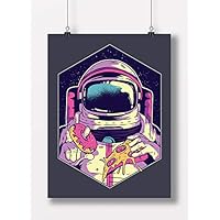 HELLOBOKETTO Astronaut Pizza Donut Snacks Art Home Print