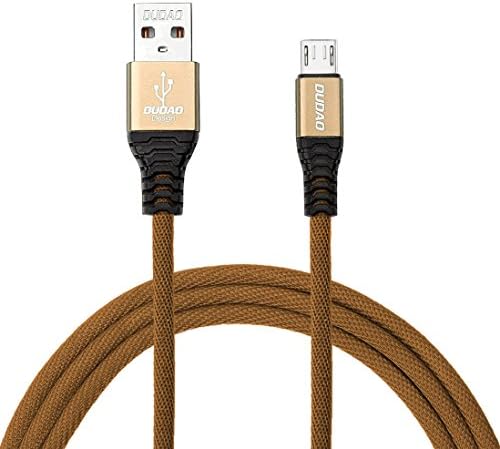 DUDAO 3.3ft Micro USB Cable Android Charger - Nylon-Braided Fast Sync Data Charging Cord for Samsung Galaxy S7 Edge S7 S6 S4 S3,Note 5 4 3 Motorola Sony Smartphones &amp; More Gold