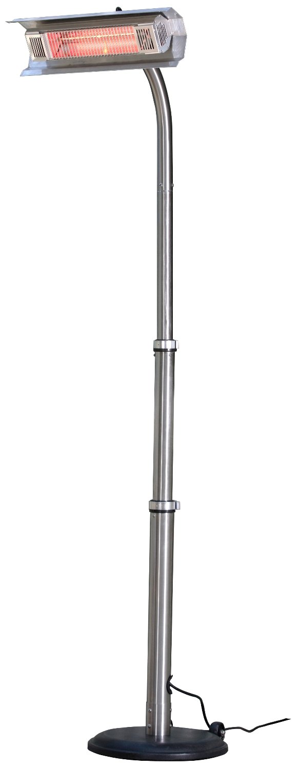 Fire Sense Telescoping Infrared Indoor/Outdoor Heater with Offset Pole, Stainless Steel